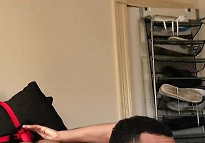 Red Bone In Fucking My Big Red Dildo In The Ass