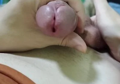 Masturbates And Cums With Cum