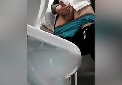 Man Gets Excited In Public Toilet