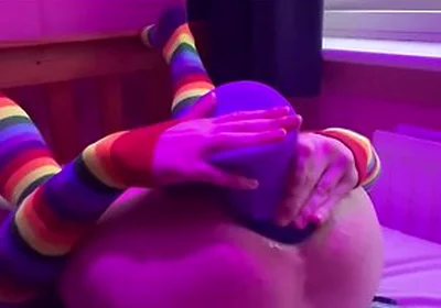 Size Queen Femboy Raine Stretched By Huge Toys!