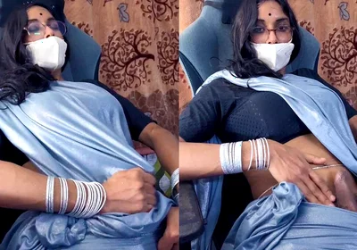 Crossdresser Jerk off in Saree