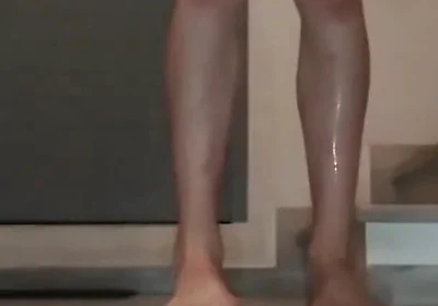 Masturbating Totally Naked in Staircase