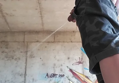 Outdoor Pissing and Showing Thong