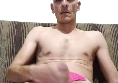 In Pink Thong Panties and with a Dildo in My Ass I Masturbate Live