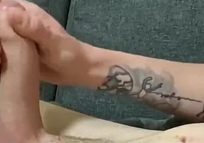 Naked Twink Lays on Sofa Stroking Huge Uncut Cock Until Cumming on Ripped Abs - Amateur Solo