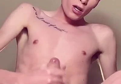POV From Below: Skinny Twink's Huge Uncut Dick Swings & Jerks to Massive Cumshot - Amateur Ground View