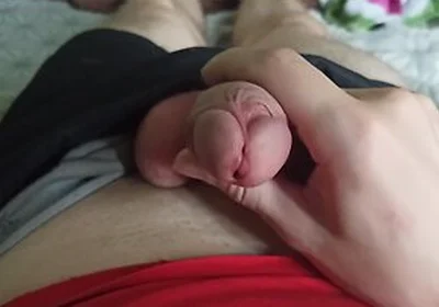 Amateur Guy In Russian Guy Caresses Himself Through Shorts And Pulls Out A Dick