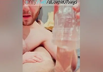 Fucking A Toy With A Friend / Sharing Fleshlight Filled With Cum / Two Guys Fuking One Fleshlight