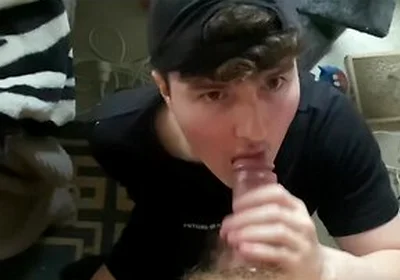 Sucking Huge Uncut Cock