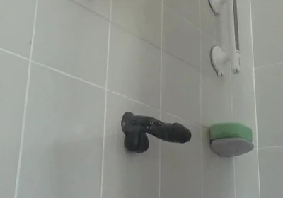 Riding a Large Black Cock Dildo 1