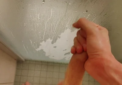 Piss and Cum on the Glass of My Shower