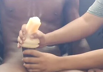 I Masturbate My Friend With Toy And It Doesnt Fit His Huge Thick Cock