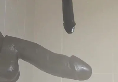 Good Views of Riding Large Black Cock Dildo