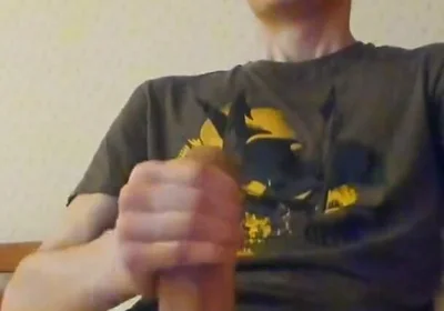 A skinny Guy Shoots a Huge Portion of Sperm and gets a Strong Orgasm