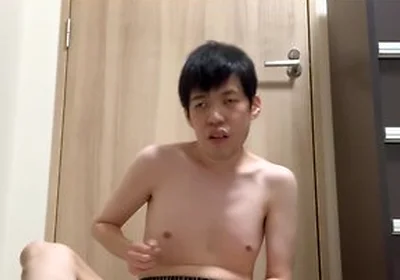 Masturbating While Wearing Black Trunks