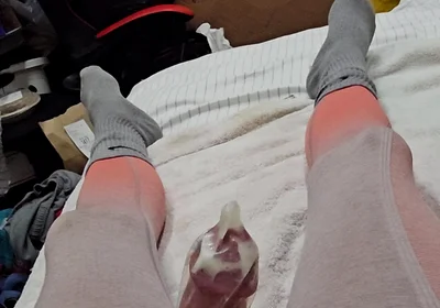 Edging in Condom and Finally Relese a Massive Load Inside!