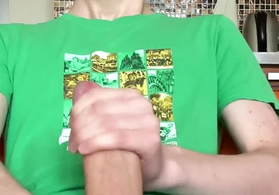 Big Load From a Boy in a Green T-shirt