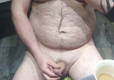 Drinking Morning Coffe and Jerk My Cock