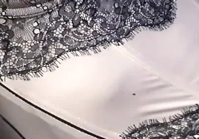 Cdmichelle Wearing Sexy Black Turtle Neck Bodysuit with Lingerie & Garter Nylons