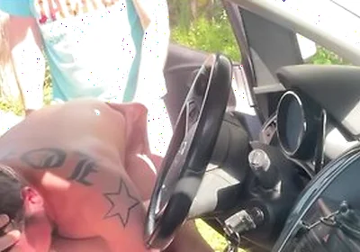 Rest Area Threesome I Flash My Cock And Get Fucked By Two Horny Strangers