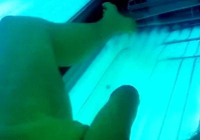Justa9er Playing Around In Tanning Bed With My Big White Cock