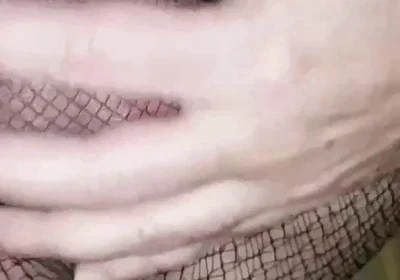 Dani Cums Big in Sexy Black Fishnet