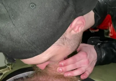 Chav Scally Kinkysirius Sucks by Leather Bear in the Public Restroom at the Railway Station