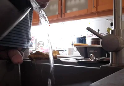 Morning Piss Into the Kitchen Sink