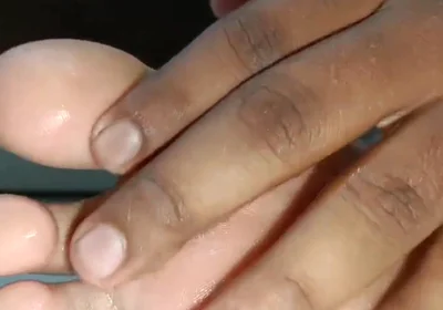 Oiled up Solo Smooth Foot Fetish Tease