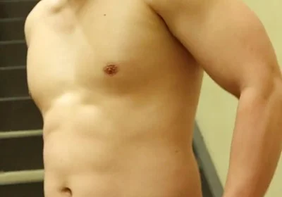 Jerk off by the Stairs at the Gym