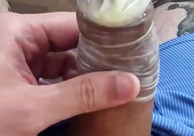 Giant and Thick Penis Releases Milk in the Condom