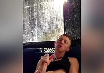 Stroking My Big Cock Outside On The Patio