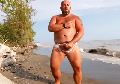 Chubby Bear, Torn Wet Briefs, Nude Beach Jerkoff (skinandearth)