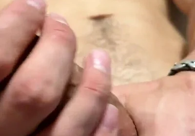 Young Muscle Guy Jerk off His Beautiful Uncut Cock