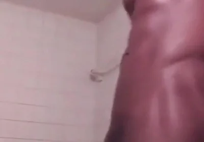 Stroking swinging my big black cock cumming hard