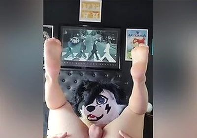 Femboy Furry Stretches His Hole With And Cums With A Bad Dragon Rex Knot Smashing His Puppy Button