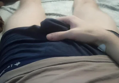 Guy in Panties Massages His