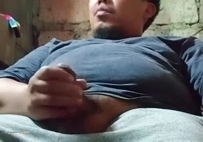Chubby Daddy Playing with His Thick Cock