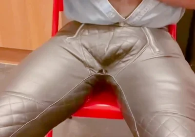 Leather Jeans Wank and Open Shirt Gay Porn Edging Session