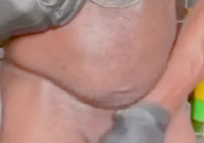 Exhibitionist Kitchen Window BBC Dad Edging Heavy Cum Load