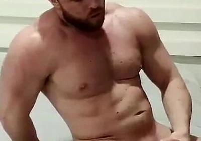 Muscular Blonde Musturbating