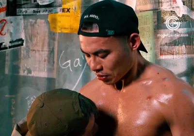 GIF-008 BBQ clerk. Rough sperm beef splashes three times in a row