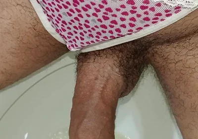 Submissive and Hairy Trans, Masturbates in Public Bathrooms Until Cum Squirts, Submissive and Hot Big Cock and Veniza
