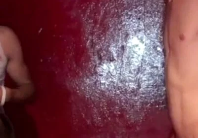 Gay fucked in jockstrap by 2 bad boys in a backroom