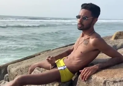 Magrelo Do Pau Grande Punheta on the Beach