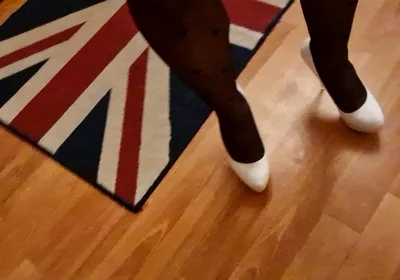 Sexy Trio of High Heels, I Secretly Walk in Their Pantyhose and Play with the Heels