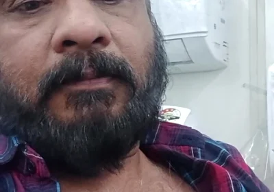 Shy Stepfather Showing His Boobs on Video Call