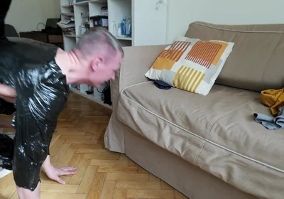 Wrapped in Black Film and Fucked with a Big Cock. 4K Original. Part 2
