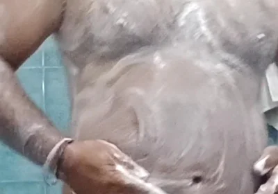 Indian Nude Daddy Enjoying a Hot Shower and Showing off His Wet Body