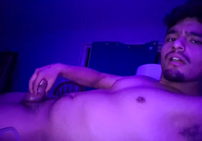 Jerking My Uncut Cock While Inflating My Belly